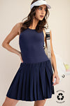 Butter Soft Pleated Skortsie-One-Pieces-Rae Mode-Navy-Small-Inspired Wings Fashion