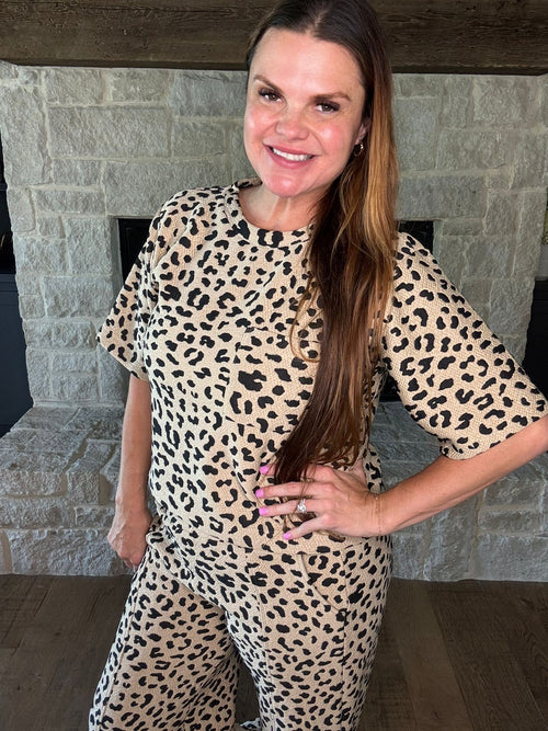 Textured Leopard Top-top-She+Sky-LT Taupe-Small-Inspired Wings Fashion