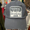 Warning Girls are Drinking Mesh Cap-Hats-DK Handmade-Charcoal & Black-Inspired Wings Fashion
