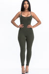 Solid Bodycon Jumpsuit-Jumpsuit-up clothing-Small-Olive-Inspired Wings Fashion