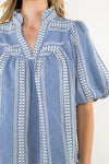 Balloon Sleeve Gingham Top-Shirts & Tops-THML-Blue-XS-Inspired Wings Fashion