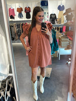 Solid V-Neck Mini Dress-Dresses-Entro-Small-Cinnamon-Inspired Wings Fashion