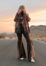 Lace Fringed Jacket-Jacket-Pat Dahnke-Chocolate/Bronze-Small-Inspired Wings Fashion