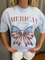 American Girly Graphic Tee-Shirts & Tops-Jade by Jane-L. Blue-Small-Inspired Wings Fashion