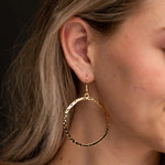 Burnished Open Circle Earring-Earrings-West & Co-Gold-Inspired Wings Fashion
