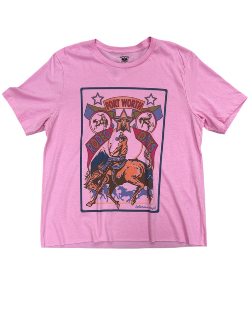 Fort Worth Rodeo Days Tee-Shirts & Tops-Bohemian Cowgirl-Bubble Gum-Small-Inspired Wings Fashion