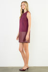 Sleeveless Mixed Media Dress-Dress-THML-Wine-XS-Inspired Wings Fashion