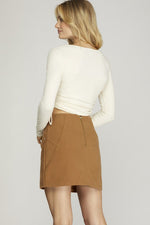 Brushed Twill Studded Mini Skirt-Skirts-She + Sky-Small-Black-Inspired Wings Fashion