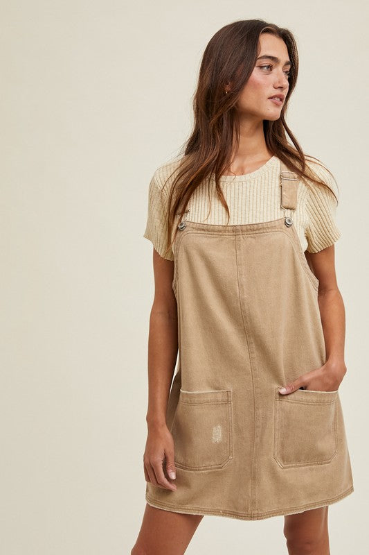 Denim Mini Overall Dress Inspired Wings Fashion Denim Mini Overall Dress Inspired Wings Fashion