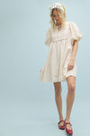 Ditsy Floral Puff Sleeve Dress-Dress-Wishlist-Cream/Pink-Small-Inspired Wings Fashion