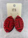 Football Shimmer Earrings-Earrings-SM Style-Red-Inspired Wings Fashion