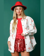 Candy Cane Corduroy Shacket-Shirts & Tops-Peach Love California-Small-White/Red-Inspired Wings Fashion