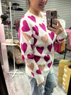 Hearts and Pearls Sweater-Sweaters-BiBi-Small-Fuchsia/Blush Multi-Inspired Wings Fashion