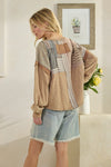 Patchwork Top-Top-Oli & Hali-LT Taupe-Small-Inspired Wings Fashion