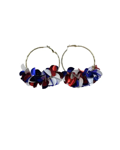 Patriotic Sprinkle Hoops-Earrings-Golden Lily Wholesale-Multi-Inspired Wings Fashion