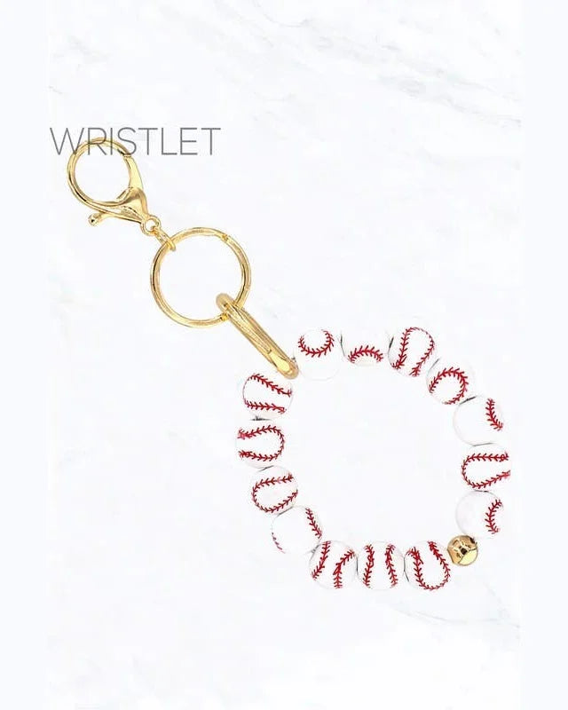 Baseball Keychain Wristlet-Keychains-Suzie Q USA-Inspired Wings Fashion