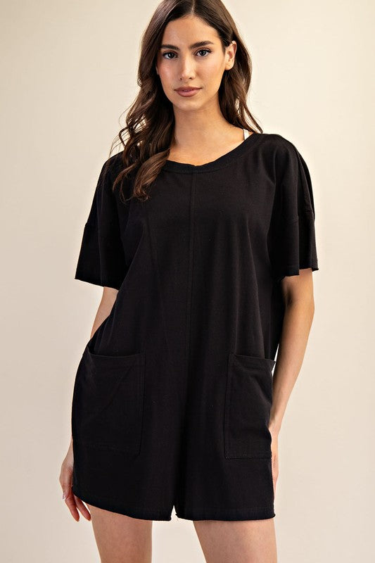 Reversible Summer Tee Romper-Romper-Rae Mode-Black-Small-Inspired Wings Fashion