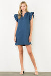 Flutter Textured Dress-Dress-THML-Navy-XS-Inspired Wings Fashion