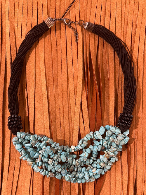 Turquoise Beaded Necklace-Necklaces-Lost and Found Trading Company-Turquoise-Inspired Wings Fashion