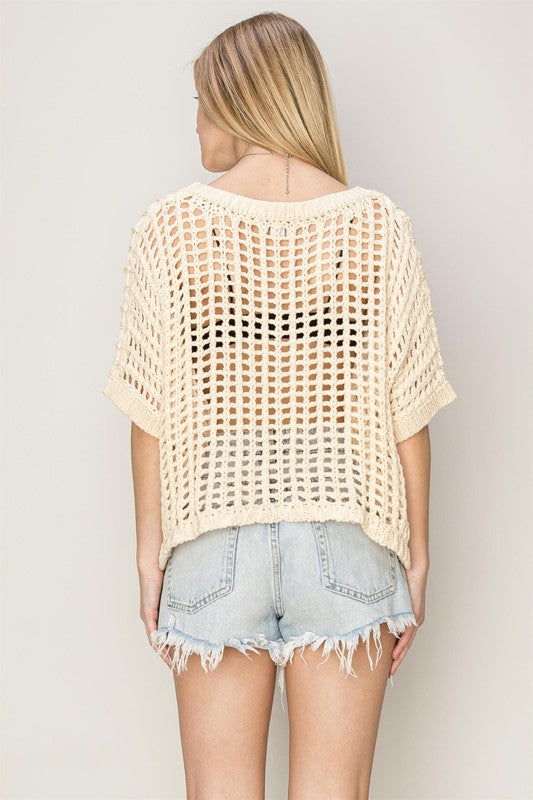 Open-Stitch Oversized Sweater Top-Tops-HYFVE-Small-Inspired Wings Fashion