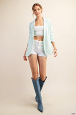 Cinch Sleeves Blazer-Blazer-Kori America-Scarlet-Small-Inspired Wings Fashion