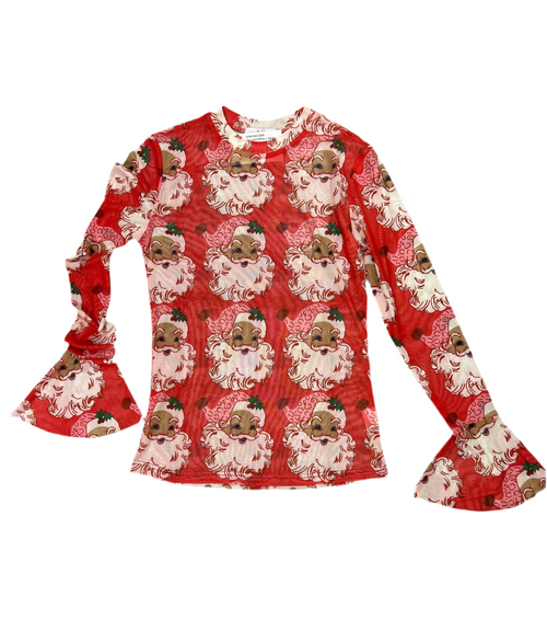 Santa Mesh Top-Tops-Bohemian Cowgirl-Red-Small-Inspired Wings Fashion