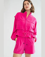 Crinkle Jacket-Jacket-Rae Mode-Small-Pink-Inspired Wings Fashion