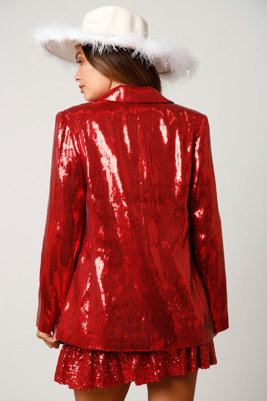 Sequin Christmas Tree Blazer-Blazer-Inspired Wings Fashion-Small-Red-Inspired Wings Fashion