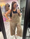 Leopard Washed Denim Overalls-Overalls-Easel-Mocha Brown-Small-Inspired Wings Fashion