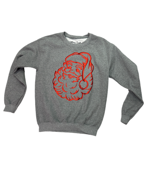 Santa Puff Sweatshirt-Sweatshirt-Glittering South-Grey-Small-Inspired Wings Fashion
