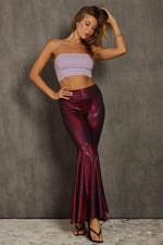 Faux Leather Bell Bottom Pants-Pants-Blue Buttercup-Small-Fuchsia-Inspired Wings Fashion