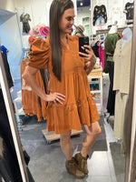 Puff Sleeve V-Neck Mini Dress-Dresses-Entro-Small-Black-Inspired Wings Fashion