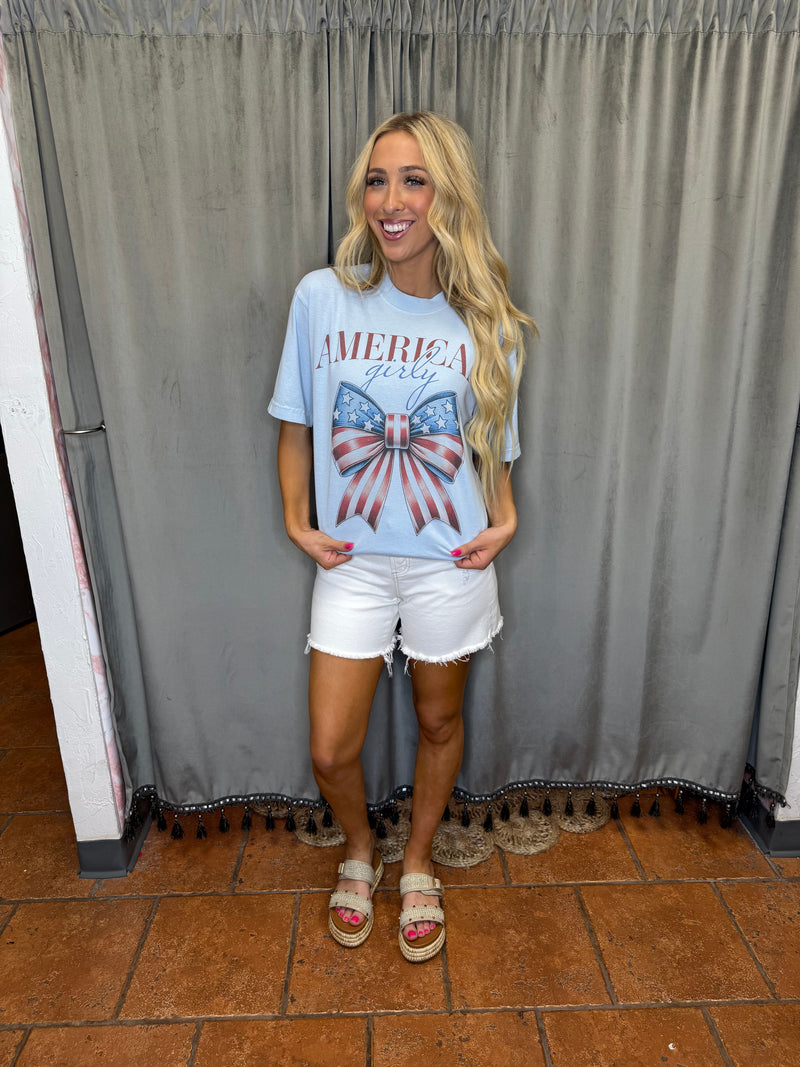 American Girly Graphic Tee-Shirts & Tops-Jade by Jane-L. Blue-Small-Inspired Wings Fashion
