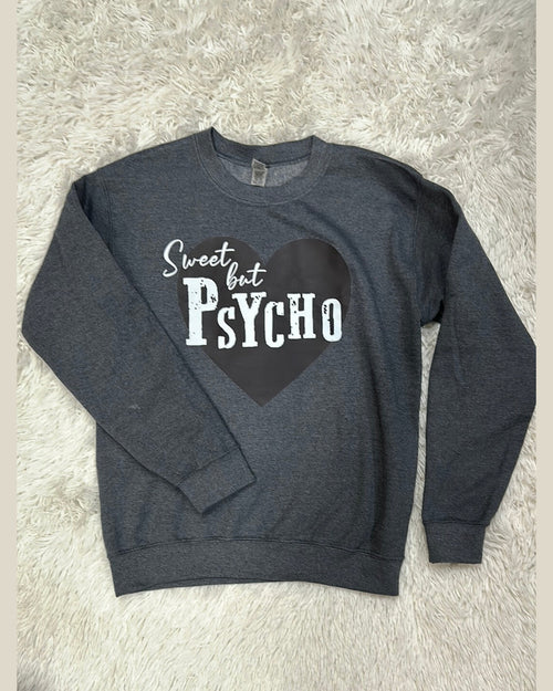 Sweet But Psycho Sweatshirt-Shirts & Tops-Shaudy Shirts-Small-Black-Inspired Wings Fashion