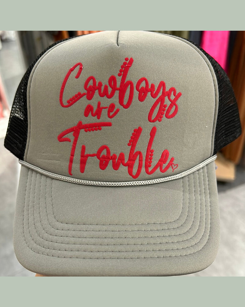 Cowboys are Trouble-Hats-Raisin Arrows-Grey/Black-Inspired Wings Fashion
