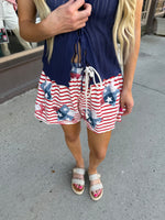 Star Patch Shorts-Shorts-Fantastic Fawn-Red-Small-Inspired Wings Fashion