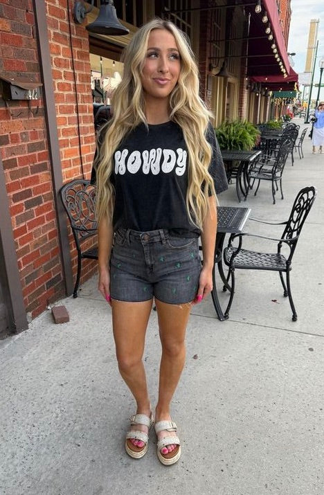 Puff Howdy Graphic Tee-Shirts & Tops-Zutter-Black-Small-Inspired Wings Fashion