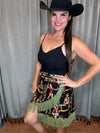 Peyton Skirt-Skirt-Silverado Apparel & Home-Black W Green Fringe-Small-Inspired Wings Fashion