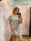 Corduroy Metallic Floral Mini Dress-Dresses-Umgee-Light Grey-Small-Inspired Wings Fashion