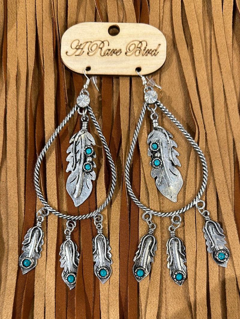 Silver Feather Earrings-Earrings-Rare Bird-Inspired Wings Fashion