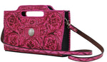 Chic Floral Carving Crossbody Clutch-Bag and Purses-Rafter T Ranch Company-Pink-Inspired Wings Fashion