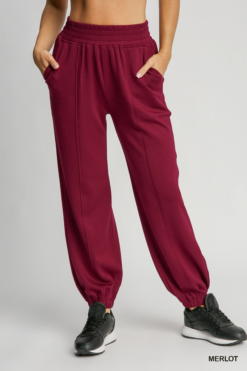 Neoknit Pants-Pants-Umgee-Merlot-Small-Inspired Wings Fashion