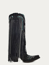Tall Black Fringe And Crystals Boot-Boots-Corral Boots-6-Inspired Wings Fashion