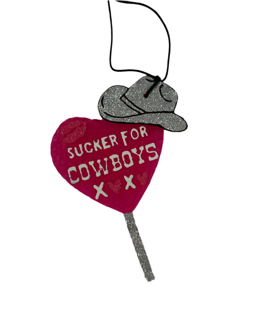 Sucker for Cowboys Car Freshie-Vehicle Air Fresheners-Shop Miss S-Pink-Butt Naked-Inspired Wings Fashion