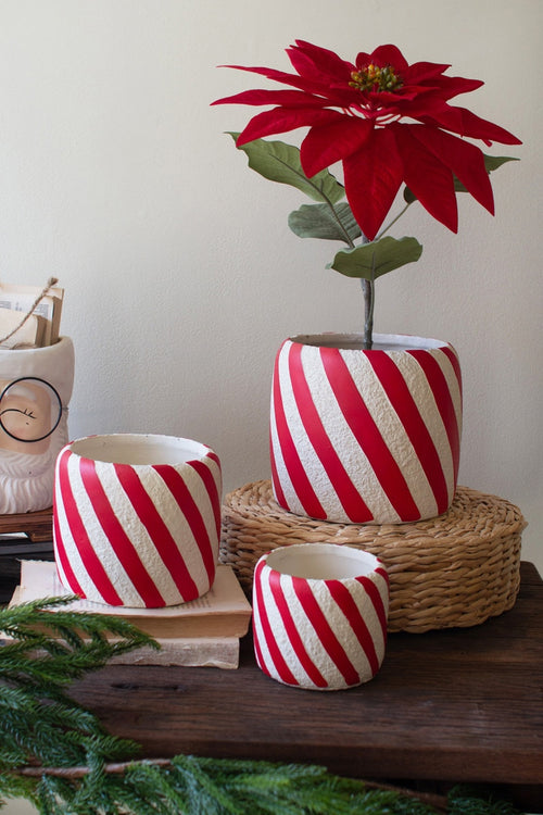 Candy Cane Planter Set-planter-Kalalou-Inspired Wings Fashion