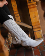 Tall White Pattern And Inlay Boot-Boots-Corral Boots-6-Inspired Wings Fashion