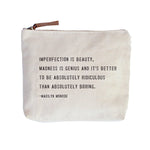 Canvas Zip Bag-cosmetic bag-Sugarboo-Imperfection is Beauty-Inspired Wings Fashion