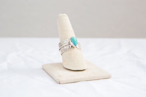 Feather And Turquoise Ring-Rings-Just Fabulous-Inspired Wings Fashion