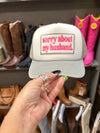 Sorry About Husband Trucker Hat-hat-Lucky Girl Boutique-Grey/White-Inspired Wings Fashion