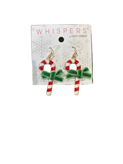 Candy Cane Earrings-Earrings-tgbBRANDS:Coco+Carmen,Whispers-Inspired Wings Fashion